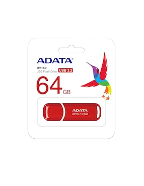 Memoria USB 64GB 3.1 Adata UV150 Flash Drive rojo AUV150-64G-RRD