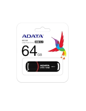 Memoria USB 64GB 3.1 Adata UV150 Flash Drive negro AUV150-64G-RBK