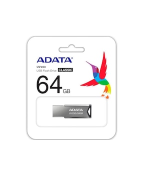 Memoria USB 64 GB Adata UV250 2.0 Flash Drive Metálica AUV250-64G-RBK