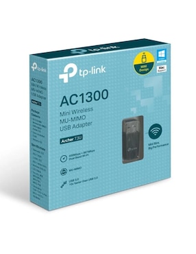 Adaptador Inalámbrico USB TP-Link Archer T3U Dual Band 802.11ac 1300Mbps