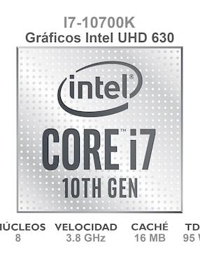 Procesador Intel Core I7 10700K 3.8 GHz 8 Core 1200 BX8070110700K