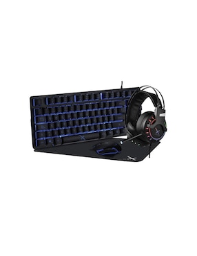 Set Gamer 4 En 1 Xzeal Starter XST-200 Teclado Mouse Diadema MousePad LED Negro XSAKGA1B