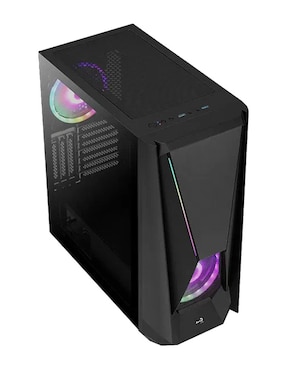 Gabinete Gamer Aerocool Visor RGB Cristal Templado negro