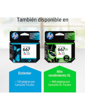 Cartucho de Tinta HP 667XL tricolor Original
