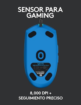 Mouse/mouse gamer alámbrica logitech g203 azul 910-005795