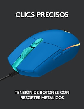Mouse/mouse gamer alámbrica logitech g203 azul 910-005795