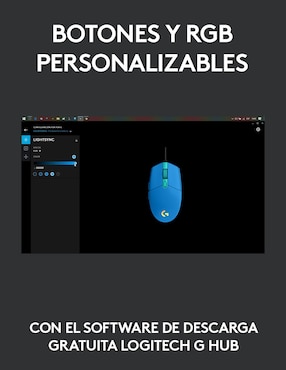 Mouse/mouse gamer alámbrica logitech g203 azul 910-005795