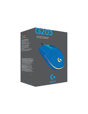 Mouse/mouse gamer alámbrica logitech g203 azul 910-005795