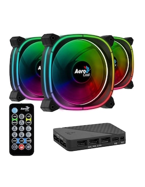 Kit 3 Ventilador Gamer Aerocool Astro 12 Pro RGB 120mm