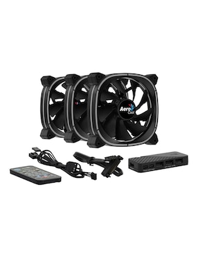 Kit 3 Ventilador Gamer Aerocool Astro 12 Pro RGB 120mm
