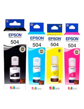Set 4 Tintas Epson T504 EcoTank Tinta Continua L4150 L4160 L6161 L6171 L6191