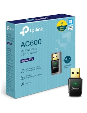 Adaptador Inalámbrico USB TP-Link Archer T2U Dual Band 802.11ac 600Mbps