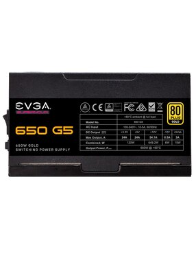 Fuente de Poder PC 650W Gamer EVGA 80 Plus Gold 220-G5-0650-X1