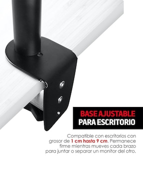 Soporte para 2 Monitores de 13 a 32 Pulgadas con Base para Escritorio Redlemon