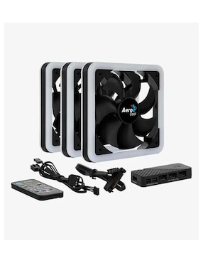 Set 3 Ventiladores Aerocool Edge 14 PRO ARGB 140mm + Control