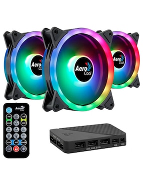 Set 3 Ventiladores Gamer Aerocool Duo 12 Pro RGB 120mm + Control