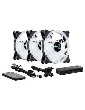 Set 3 Ventiladores Gamer Aerocool Duo 12 Pro RGB 120mm + Control