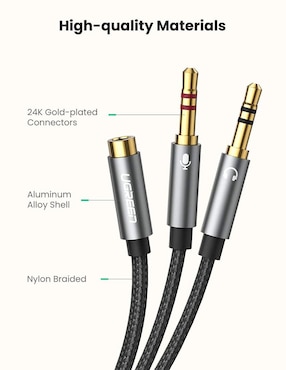 Cable Auxiliar 3.5 mm Ugreen de 20 cm