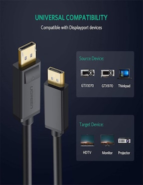 Cable DisplayPort Ugreen de 1.5 m