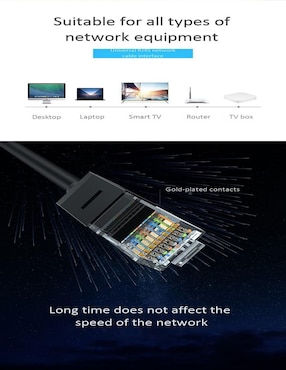 Cable Ethernet Ugreen Gigabit RJ45 Red CAT-6 Blindado 50 cm