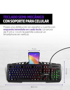 Set Mouse y Teclado Gamer Alámbrico USB con Luz RGB Windows y Mac Redlemon