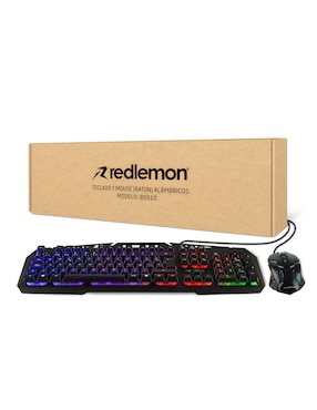 Set Mouse y Teclado Gamer Alámbrico USB con Luz RGB Windows y Mac Redlemon