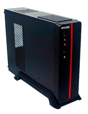 Gabinete Evotec Slim Viena Micro ATX fuente 600W Rojo EV-1011