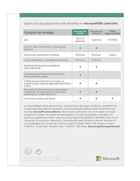 Microsoft 365 Office Microsoft para 6 usuarios