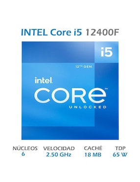 Procesador Intel Core i5 12400F BX8071512400F con 6 núcleos