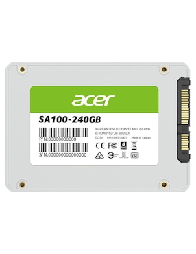 Unidad de Estado Solido SSD Acer SA100 Sata 2.5 560MB/s de 240 GB