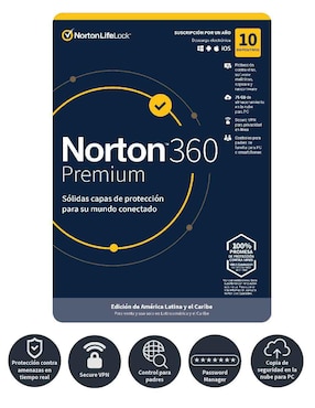 Norton 360 Premium Antivirus Norton para 10 usuarios