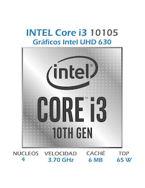 Procesador Intel Core i3 10105 con 4 núcleos