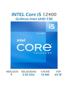 Procesador Intel Core i5 12400 con 6 núcleos