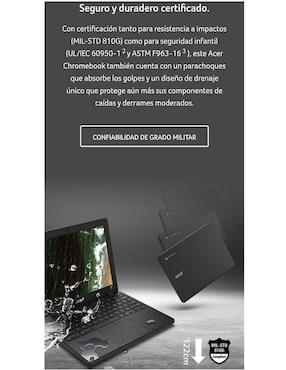 Laptop Acer Chromebook 712-C871 12 pulgadas HD Intel UHD Graphics Intel Celeron 4 GB RAM 32 GB 128 GB SSD