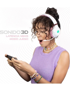 Audífonos gamer Binden Dark Candy alámbrica e inalámbrica con cancelación de ruido