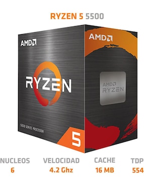 Procesador AMD Ryzen 5 5500 con 6 Núcleos
