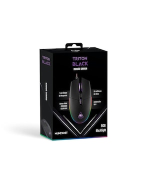Mouse Alámbrico Munfrost Triton Black Mate ARGB