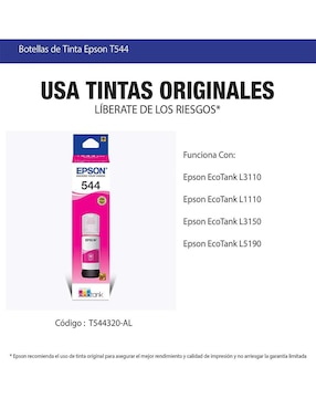 Bote de Tinta Epson T544320-AL Rosa