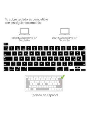 Protector de Teclado para Macbook Pro 2020-2021 13 Pulgadas Lenfech