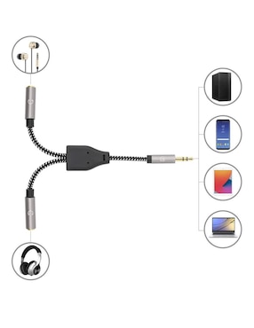 Cable Auxiliar 3.5 mm Manhattan de 15 cm