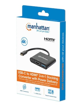 Adaptador USB C- HDMI Manhattan