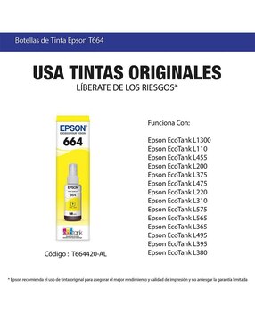Botella de Tinta Epson T664120 amarillo