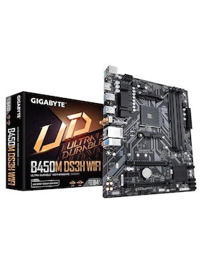 Tarjeta Madre Gigabyte B450M DS3H WIFI Con Procesador AMD