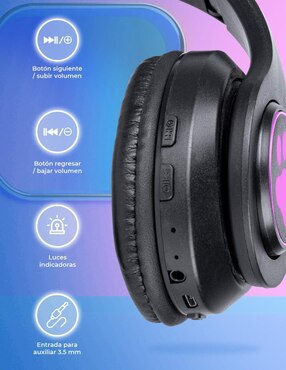 Audífonos Over-Ear Techzone DN-BEJ03B inalámbricos