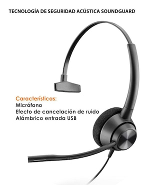 Audífonos de Diadema Poly EncorePro 310 Alámbricos con Cancelación de Ruido
