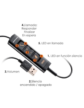Audífonos de Diadema Poly ENCOREPRO515W Alámbricos con Cancelación de Ruido