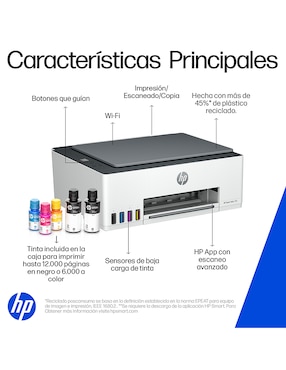 Multifuncional HP Smart Tank 580 de tinta continua inalámbrica a color