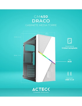 Gabinete de Computadora Acteck AC-935722 + Fuente de Poder