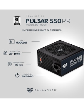 Fuente de poder Balam Rush Pulsar 550 pr