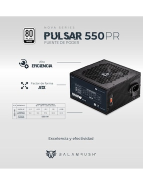 Fuente de poder Balam Rush Pulsar 550 pr